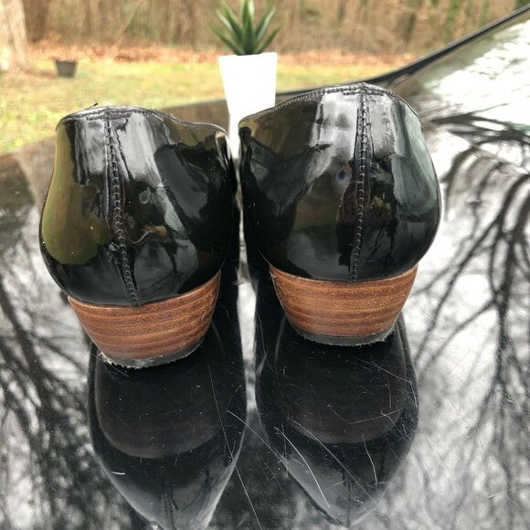 Cole Haan Made Spain Black Patented Leather Slip On Heels Pumps WOMENS Size 9 AA - Picture 7 of 11